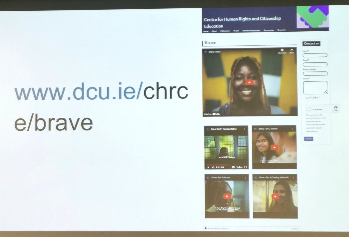 Delighted to attend the launch of 'Brave' a new series of digital stories exploring themes of belonging and racism. Congratulations to the phenomenal producers Malgosia &amp; Maria &amp; to the extraordinary young people Ashley, Mina &amp; Roxanna. 
Available here: 
dcu.ie/chrce/brave