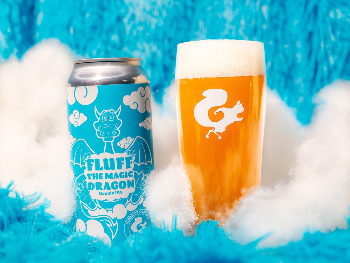 Fly high with our unexpected friend: Fluff the Magic Dragon! Fluffy and fierce, this Double IPA is an aerial ballet of pineapple and mango, followed by a juicy tropical character and aromas of citrus and peach. Travel to a dreamy and velvety taste bud paradise...

ABV: 8%
