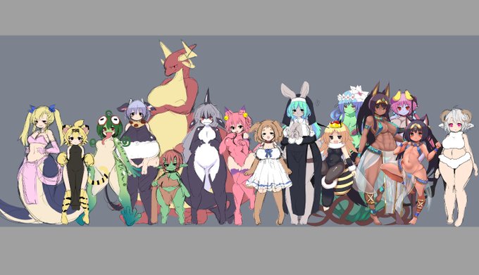 とりあえず考えてた全員の立ちラフを並べてみる
さーてどうしようかな…🍄 