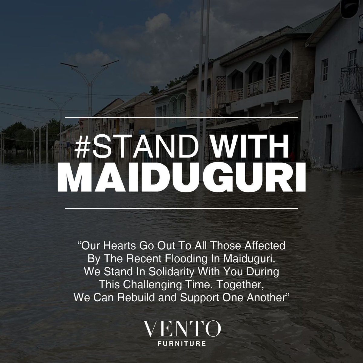 ventofurniture_'s tweet image. Our hearts go out to those affected by the floods in Maiduguri. We're committed to helping rebuild our community.
#VentoFurniture #ThinkHome #ThinkVento #MaiduguriFloodRelief #CommunitySupport #MaiduguriFlooding #BornoState #WeStandWithYou