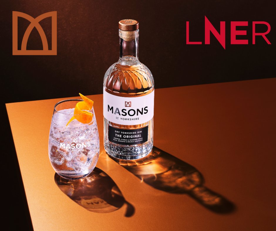 Travel in style and sip in luxury! 🥂 Enjoy Masons of Yorkshire gin or vodka on board LNER First Class. Tag us in your drink snaps, and you could win a bottle of your choice each month! 🚂🍸 #LNER #TrainTipple #MasonsOfYorkshire