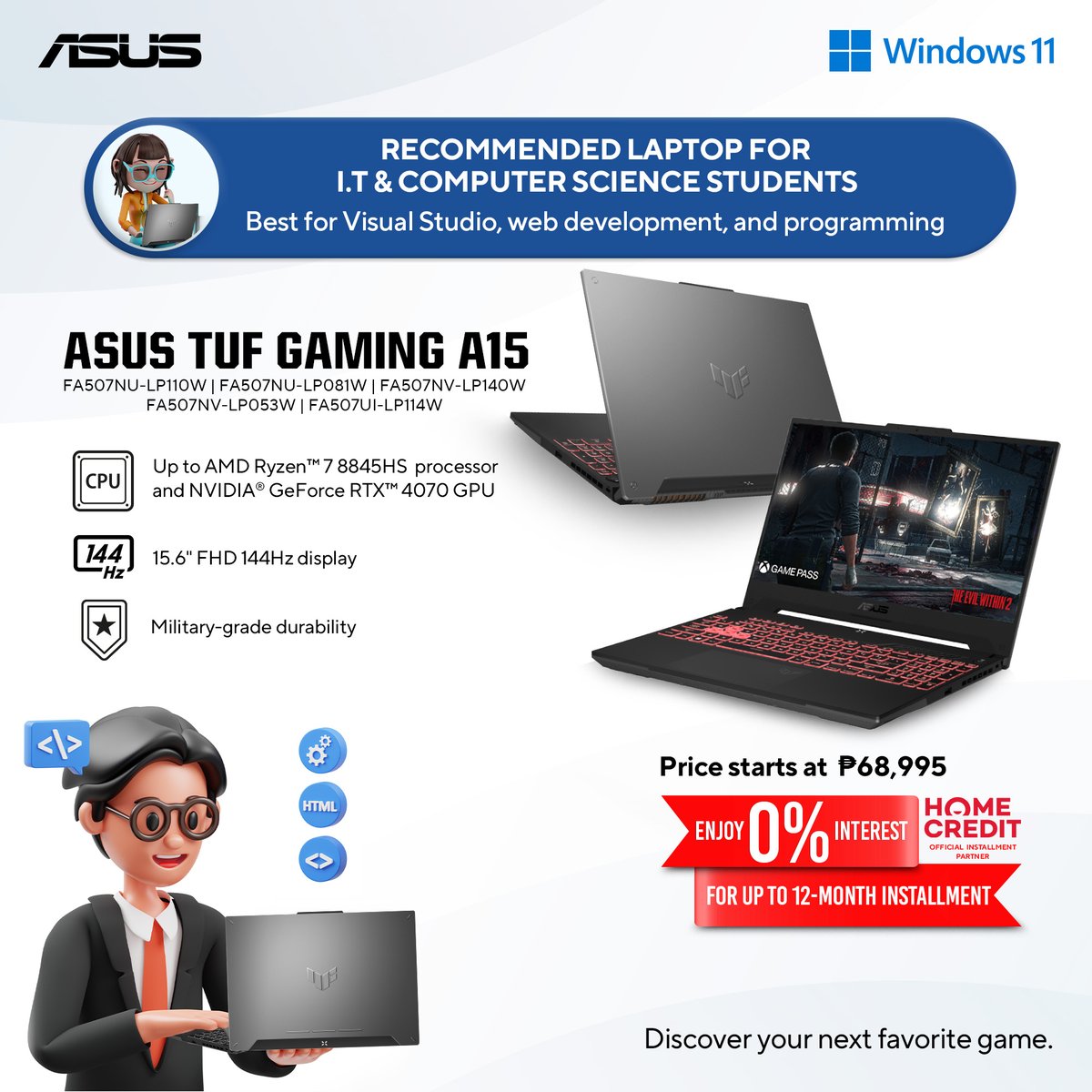 ASUSph's tweet image. Looking for the perfect laptop to match your college lifestyle? Check out these top ASUS picks!💡

Which one suits your style? Let us know in the comments! 👇
#ASUSlaptop #ASUSVivobook #ASUSZenbook #StudentLife #LaptopRecommendations