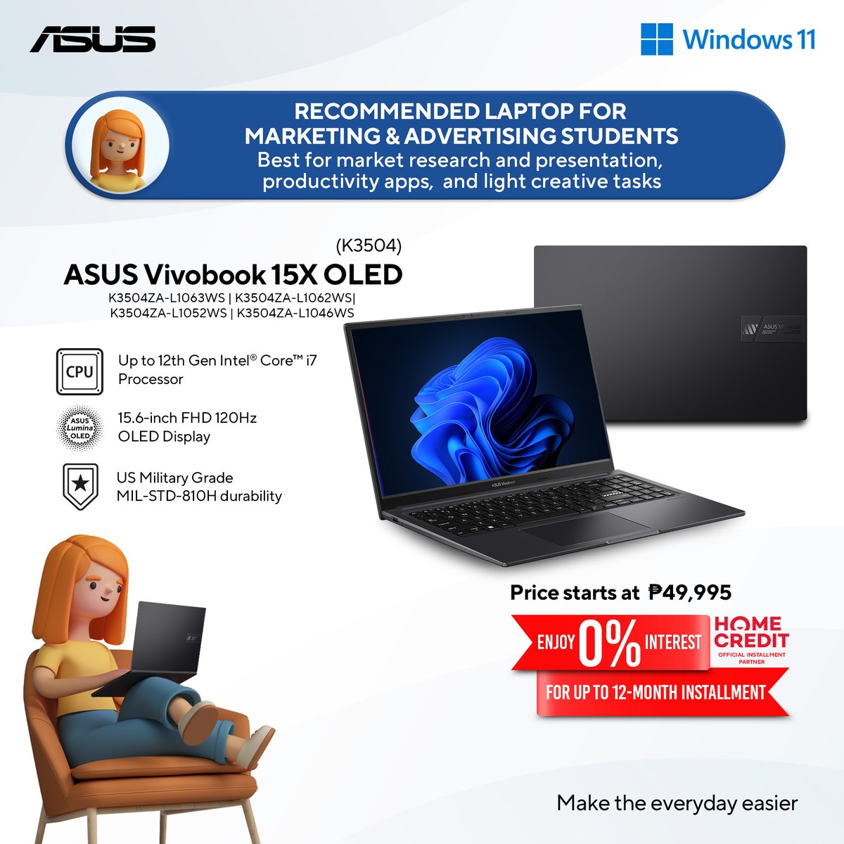 ASUSph's tweet image. Looking for the perfect laptop to match your college lifestyle? Check out these top ASUS picks!💡

Which one suits your style? Let us know in the comments! 👇
#ASUSlaptop #ASUSVivobook #ASUSZenbook #StudentLife #LaptopRecommendations