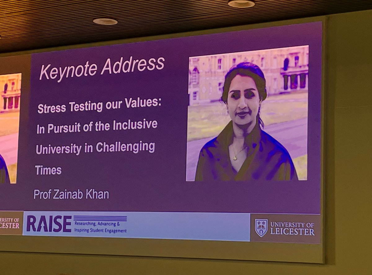 Excellent keynote from Prof Zainab Khan on Day 2 of #RAISE24 conference 

Provoking reflection on current acute tensions between maintaining values led decision making &amp; financial bottom lines. 

Need for senior leaders to hold on institutional values &amp; inclusion as North Star.