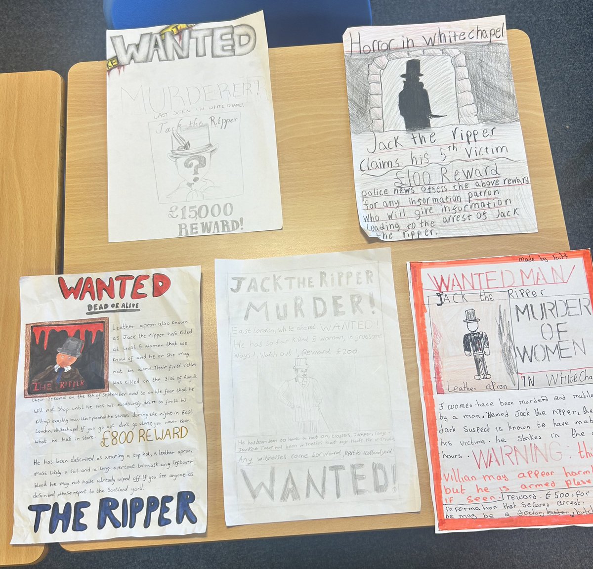 2N are concluding their investigations into the Jack the Ripper killings. Each pupil has their own idea to who they thought it was and why.
Very good detective work 🕵️