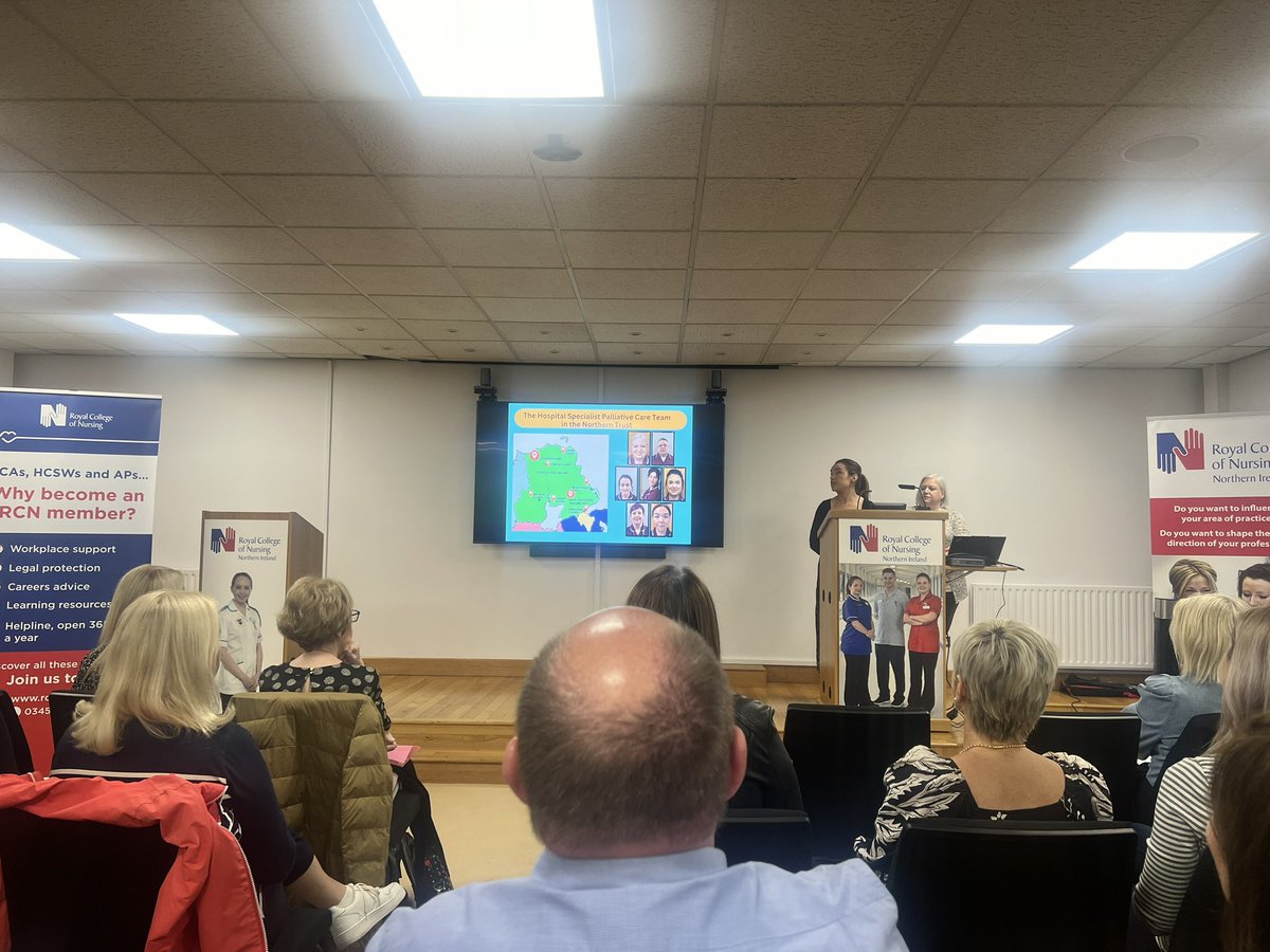 IndSectorNI's tweet photo. 1st #Presentation this morning is the #winners of @RCN_NI Palliative Care #Nurse of the Year 2024 #award 🏆

Both teams giving an overview of their amazing #roles and #work in the @NHSCTrust &amp; @BelfastTrust 👏🩺💊 https://t.co/nVOFgzry7J