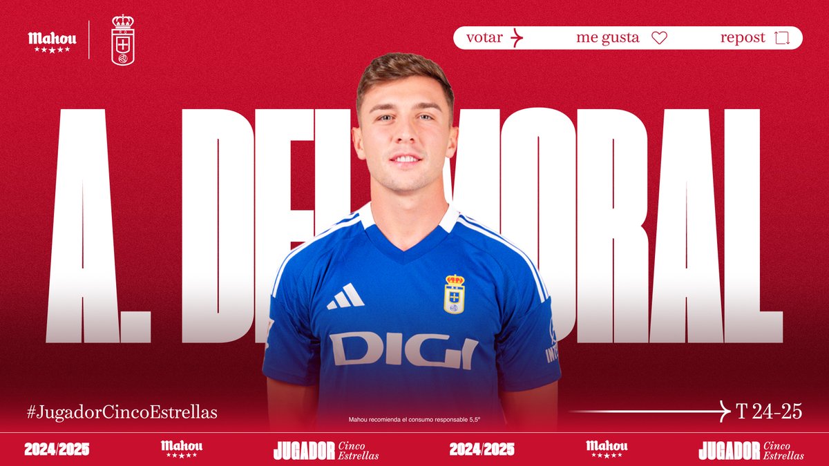 RT o MG si crees que Alberto del Moral ha sido el #JugadorCincoEstrellas del <a href="/RealOviedo/">Real Oviedo</a> en agosto (2/6)