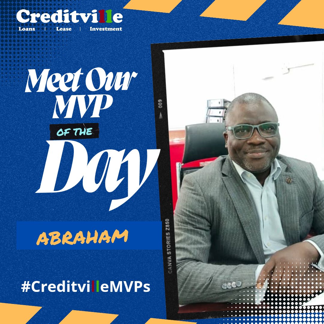 creditville's tweet photo. MVP of the Day 🌟: Abraham Awe (Ag. GMD) 🙌! A trailblazing leader, visionary, and financial freedom architect 💸✨! His exceptional leadership, precision, and dedication have catapulted countless individuals to achieve their financial dreams.

#creditville #MVPoftheDay https://t.co/8QdZET4hVZ
