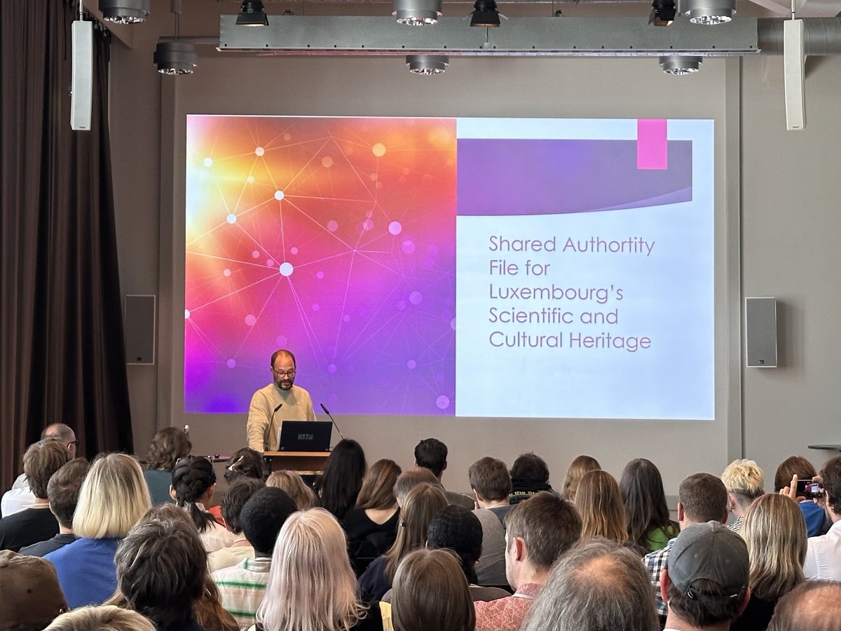 No Time to Wait (@nttwconf) on Twitter photo Nicolas Pinçon (CNA) presents “Developing a Shared Authority File for Luxembourg’s Cultural Institutions” #nttw8 Nicolas Pinçon (CNA) presents “Developing a Shared Authority File for Luxembourg’s Cultural Institutions” #nttw8