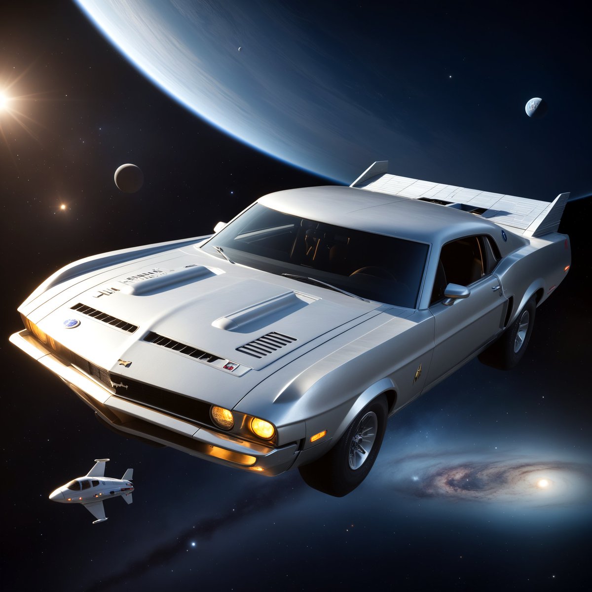 ai_deadgen's tweet photo. 🚀 Buckle up for a ride across the cosmos! My submission for @AllaAisling's #CarChallenge takes the classic ride to the stars. A fusion of vintage speed and futuristic dreams! ✨🚗🌌
What do you think of this interstellar journey?
#AIart #CreativeChallenge #CarInSpace https://t.co/X1UA1gQ11m
