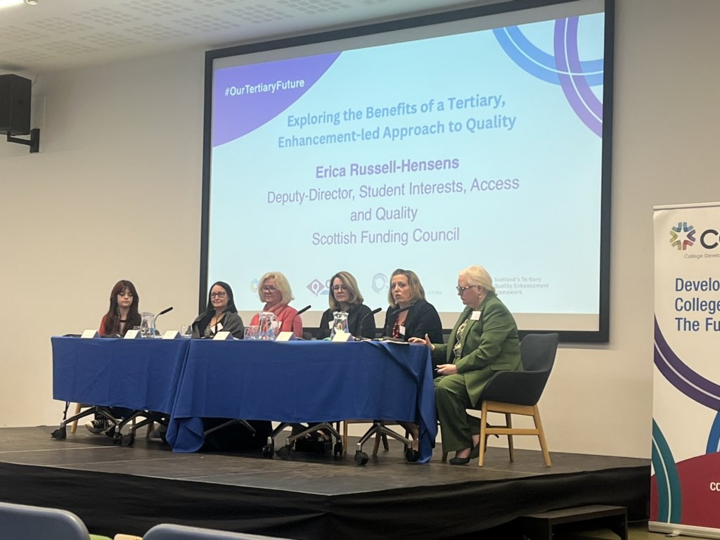 Stef Black (@sfc_stef) on Twitter photo .<a href="/ScotFundCouncil/">Scottish Funding Council</a> Learning & Quality Team at <a href="/CaledonianNews/">Glasgow Caledonian University</a> today for #OurTetitaryFuture hosted by <a href="/QAAScotland/">QAA Scotland</a> & <a href="/ColDevNet/">CDN</a>. We are discussing #TQEF with the sector, with AD Karen Gray & DD Erica Russell-Hensons both speaking. Great to see colleagues from across the sector here .<a href="/ScotFundCouncil/">Scottish Funding Council</a> Learning & Quality Team at <a href="/CaledonianNews/">Glasgow Caledonian University</a> today for #OurTetitaryFuture hosted by <a href="/QAAScotland/">QAA Scotland</a> & <a href="/ColDevNet/">CDN</a>. We are discussing #TQEF with the sector, with AD Karen Gray & DD Erica Russell-Hensons both speaking. Great to see colleagues from across the sector here