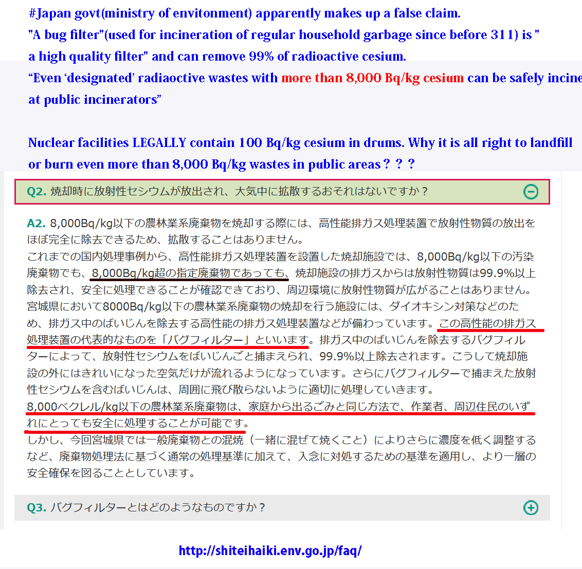 LeilaniAthenai1's tweet photo. Which country on #Earth OKs landfill of max 8,000 Bq/kg (cesium. Others ignored) #radiation soil to #resue for public works/horticulture "nationwide" for #Fukushima reconstruction❓
#Japan govt claims incineration of ever >8,000 Bq/kg with a traditional bug filter is safe.
INSANE https://t.co/kM9Q45s310
