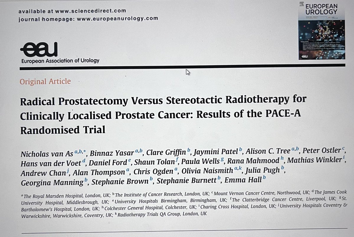 Nicholas van As (@nickva1) on Twitter photo #PACE A published in European Urology! SBRT vs Radical prostatectomy. Spread the word #SBRT should be discussed with eligible patients <a href="/DrTolan/">Dr Shaun Tolan</a> <a href="/alison_tree/">Alison Tree 💙</a> <a href="/cpeedell/">Clive Peedell</a> <a href="/DrAndrewLoblaw/">Dr. Andrew Loblaw</a> <a href="/EmmaHall71/">Prof Emma Hall</a> <a href="/ProfJOSullivan/">Prof Joe O'Sullivan</a> authors.elsevier.com/sd/article/S03… #PACE A published in European Urology! SBRT vs Radical prostatectomy. Spread the word #SBRT should be discussed with eligible patients <a href="/DrTolan/">Dr Shaun Tolan</a> <a href="/alison_tree/">Alison Tree 💙</a> <a href="/cpeedell/">Clive Peedell</a> <a href="/DrAndrewLoblaw/">Dr. Andrew Loblaw</a> <a href="/EmmaHall71/">Prof Emma Hall</a> <a href="/ProfJOSullivan/">Prof Joe O'Sullivan</a> authors.elsevier.com/sd/article/S03…
