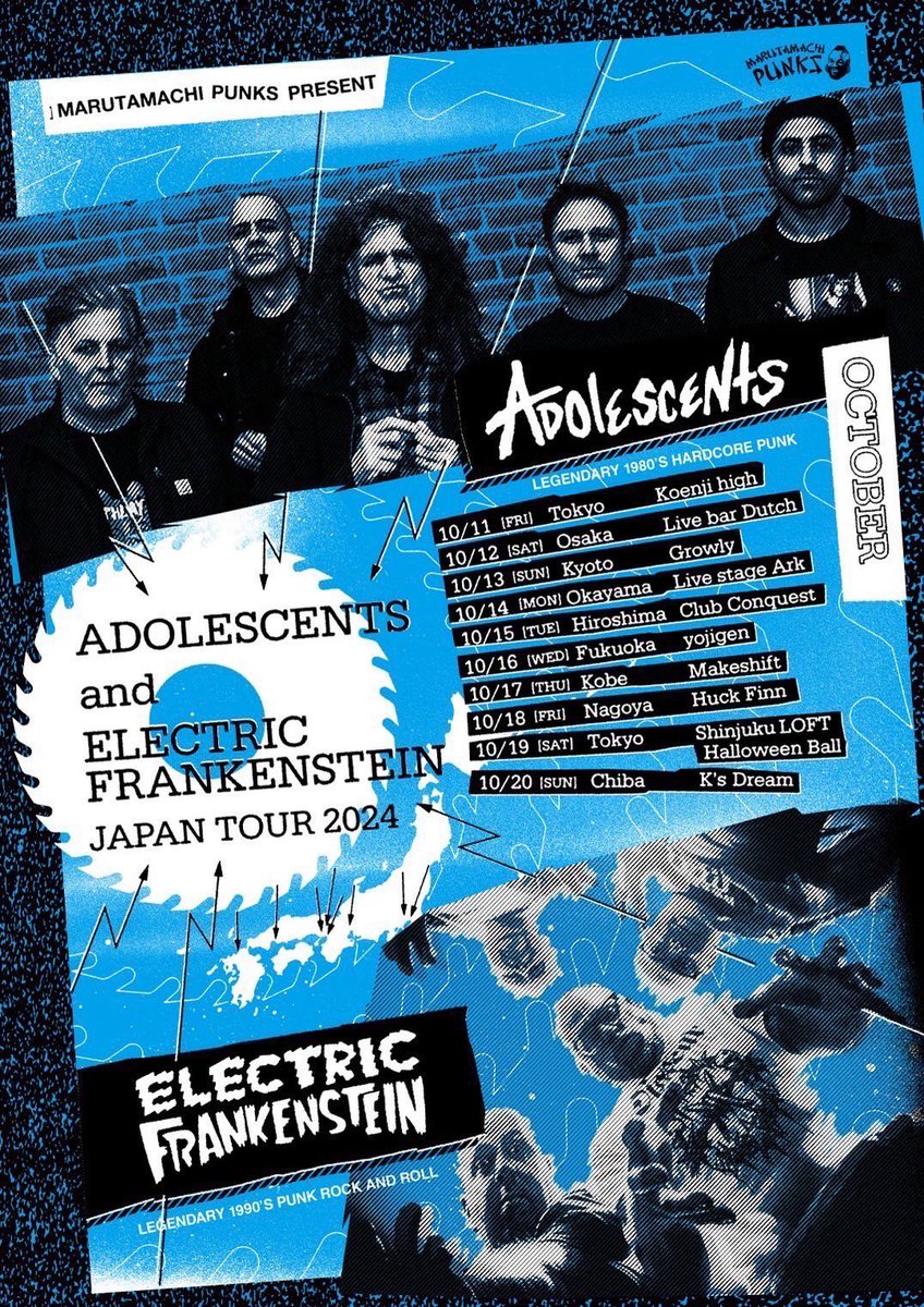 Blue_Fish_Night's tweet photo. BLUE FISH NIGHT #4

Adolescents Japan Tour 2024・Osaka
2024.10.12(土) 
at 昭和町Live Bar DUTCH

Adolescents
Electric Frankenstein
the GERØS

[DJ]
Seiko
ZAKI

19:00 / 19:30
adv. ¥3000+1D/ door. ¥3500+1D
※50人限定
前売:bluefishnight@gmail.com

ご予約DMでも承ります。 https://t.co/CRWPWsE6hI