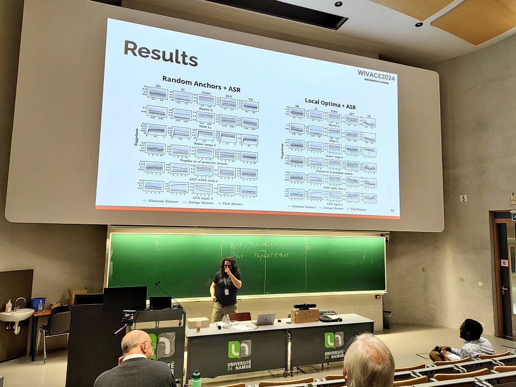 Evolutionary Robotics and Artificial Life lab (@erallabts) on Twitter photo We are in 🇧🇪#Namur at #wivace2024 where <a href="/el_saliby/">Michel El Saliby</a> just presented our work on "Factors Impacting 🏞️Landscape Ruggedness in 🤖Control Problems" (👉🏼 medvet.inginf.units.it/publications/2…): brilliant presentation, bravissimo the speaker! We are in 🇧🇪#Namur at #wivace2024 where <a href="/el_saliby/">Michel El Saliby</a> just presented our work on "Factors Impacting 🏞️Landscape Ruggedness in 🤖Control Problems" (👉🏼 medvet.inginf.units.it/publications/2…): brilliant presentation, bravissimo the speaker!