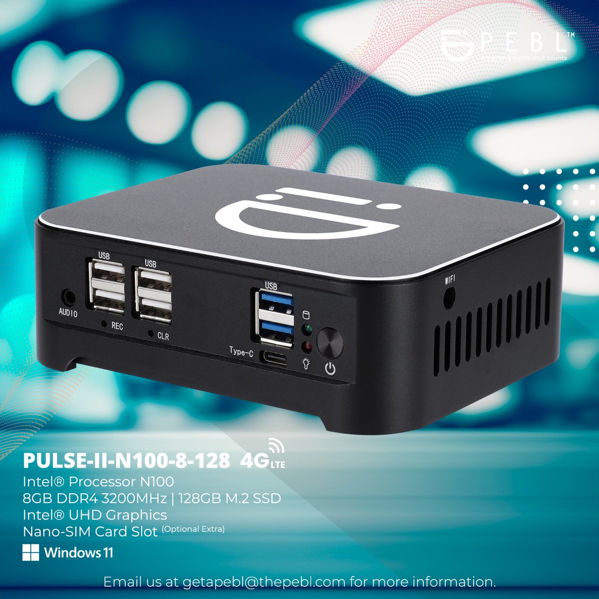 PEBLcomputers's tweet image. *NEW PRODUCT ALERT*

PEBL-PULSE-II-N100-8-128

INTERFACE:

4 x USB 2.0, 2 x USB 3.2, 2 x DP, 1 x HDMI, 1 x Type-C, 2 x LAN, 1 x SIM Card Slot, Mic/Earphone Jack, Power Button, DC_IN 

#DesktopComputer #miniserver #dualLAN