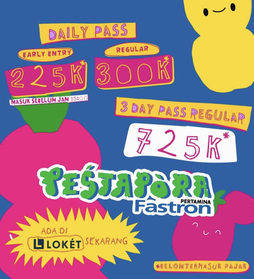 WTS! 3 Day Pass tiket Pesta Pora, punya pribadi, jual di bawah harga ini. Diurus sampe bisa masuk nanti 🙏🏼