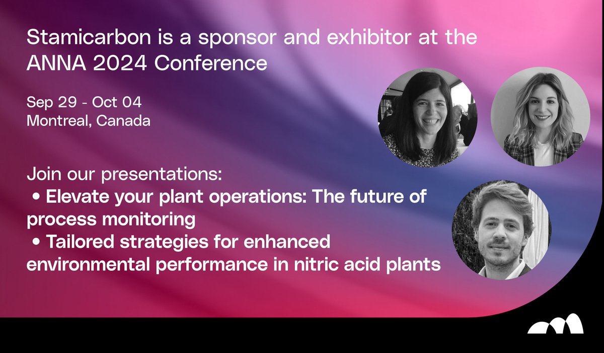 Stamicarbon is an exhibitor and sponsor at the ANNA 2024 Conference on September 29 – October 4. Join us in Montreal, Canada, where our engineers will give two presentations. 

Hope to see you there!  

More information about the conference: annawebsite.squarespace.com/2024-conference