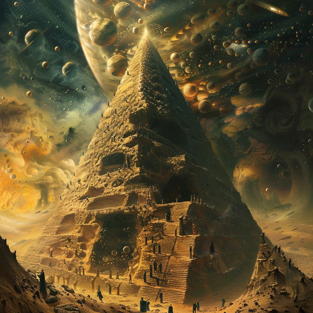 HumanAIArt's tweet image. "Celestial Pyramid #45", The fusion of human and alien efforts in constructing a grand pyramid on an extraordinary planet. #AlienBuilders #CosmicArchitecture #SurrealWorld #GalacticTeamwork