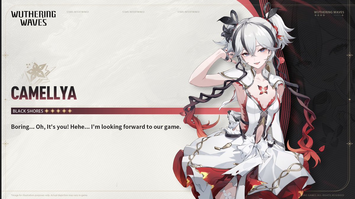 Post-Lament Anthropocene: Stars Intertwined

"Boring... Oh, It's you! Hehe... I'm looking forward to our game."—Camellya

Archive>>
Bloom Bearer from the Black Shores, Camellya is a laid-back character free from shackles, with her personal aroma of "danger."
Intrigued by the