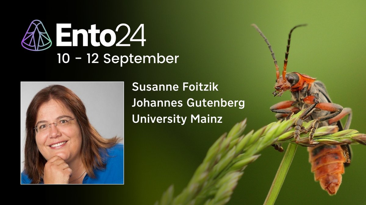 Royal Entomological Society (@royentsoc) on Twitter photo It's the final day of #Ento24, and last but certainly not least, meet Plenary Susanne Foitzik in Teaching Room 6 for a chat before her talk on "(Co)Evolution and molecular regulation of ant behaviour, chemical and life history traits".
<a href="/LivUni/">University of Liverpool</a> It's the final day of #Ento24, and last but certainly not least, meet Plenary Susanne Foitzik in Teaching Room 6 for a chat before her talk on "(Co)Evolution and molecular regulation of ant behaviour, chemical and life history traits".
<a href="/LivUni/">University of Liverpool</a>