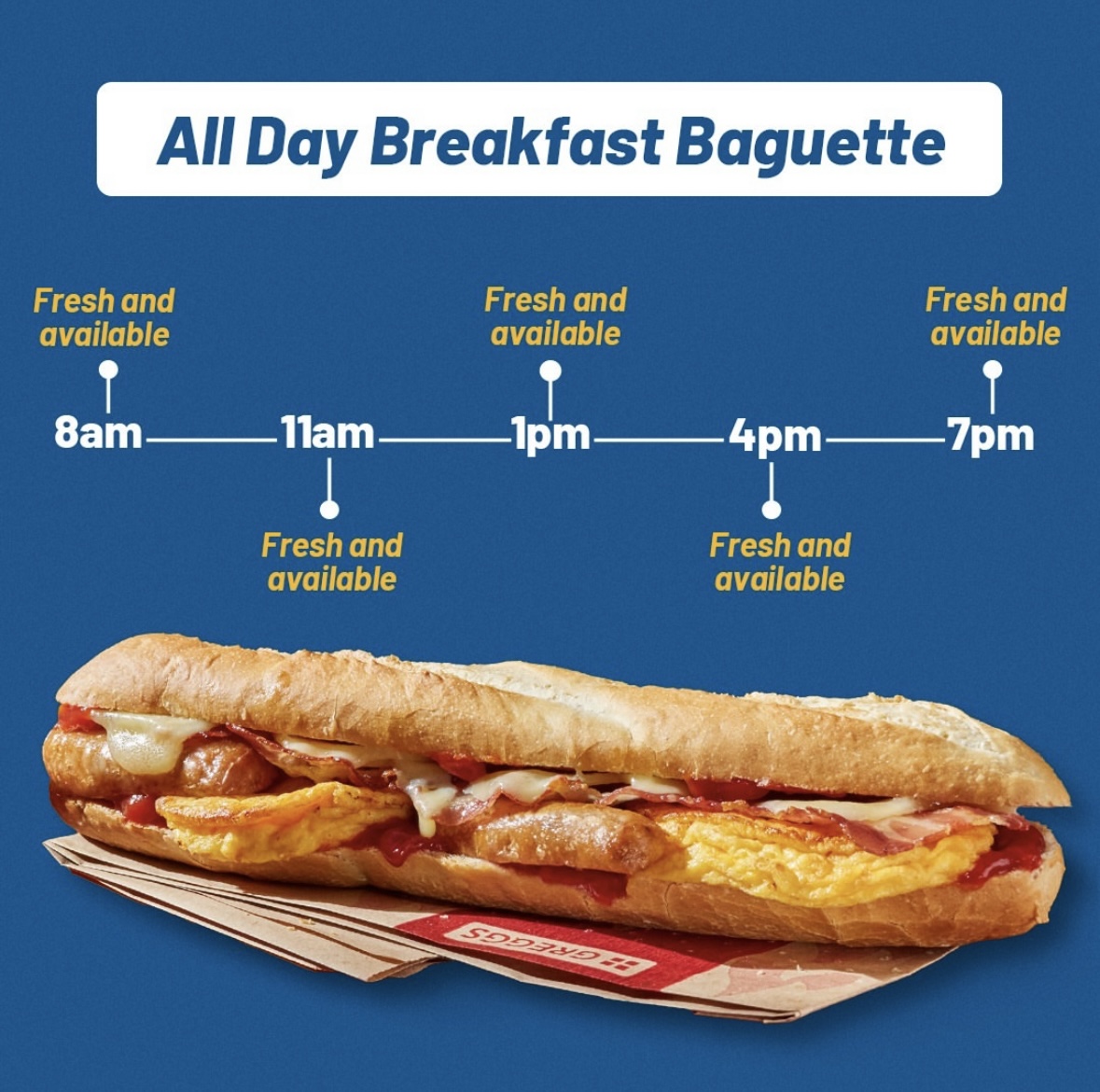 It's always time for a <a href="/GreggsOfficial/">Greggs</a> All Day Breakfast Baguette 🥖