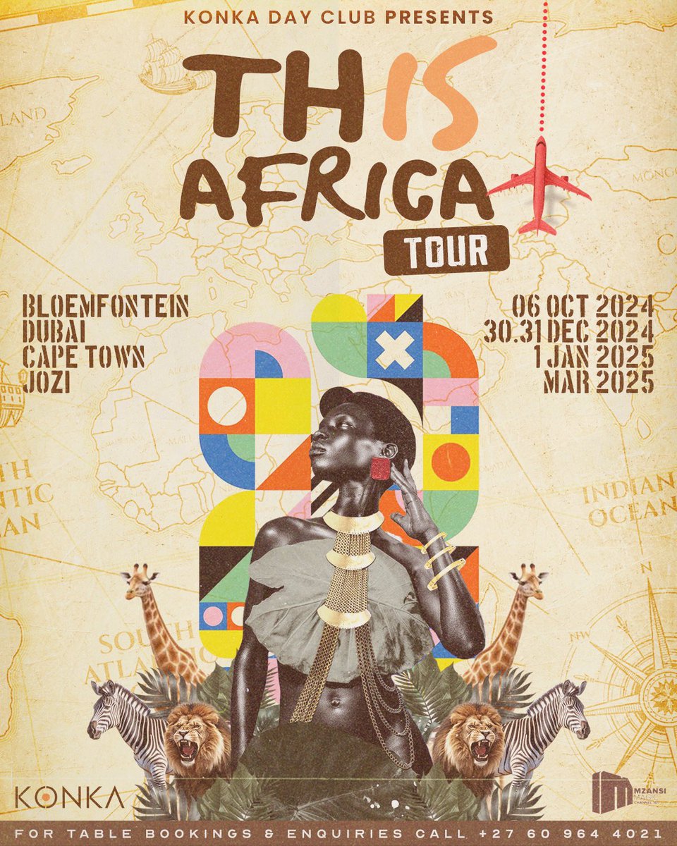 KonkaSoweto's tweet photo. ‘THIS IS AFRICA’ Tour – an exclusive celebration of African music, lifestyle and culture presented by the BIG ⭕. 

Stay tuned to our socials for more info…

#KonkaDayClub
#OriginalAfrican 
#ThisIsAfricaTour https://t.co/2QRaXjYQy1