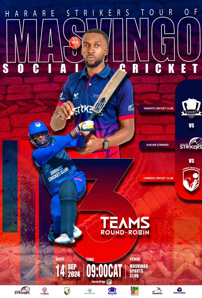 Masvingo are you ready!!!!!

The hottest team in the country #HarareStrikersSCC is coming to your town to conquer!

Beer 🍺, Braai 🍖  and Cricket 🏏  in that particular order

Saturday it's #StrikersMotaMota in Masvingo