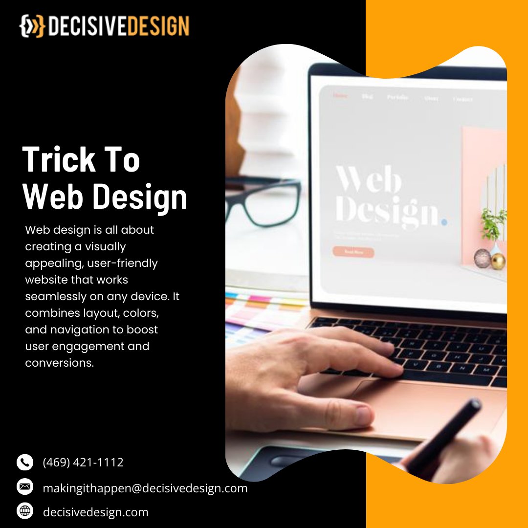 DecisiveDesign's tweet image. Creating a visually appealing, user-friendly website that works seamlessly on any device. The right design combines layout, colors, and navigation to maximize user engagement and conversions. 

🌐 decisivedesign.com
✉ makingithappen@decisivedesign.com

#WebDesign