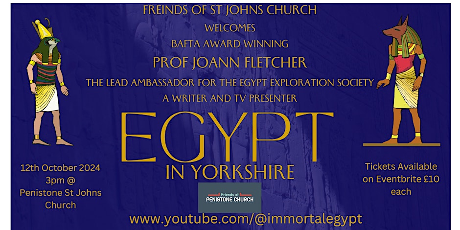Join us on 12th October in #Yorkshire for a talk about #Egypt's links with our great county, in support of the Friends of St John's Church (who need a new roof!) Details at: eventbrite.co.uk/e/ancient-egyp…