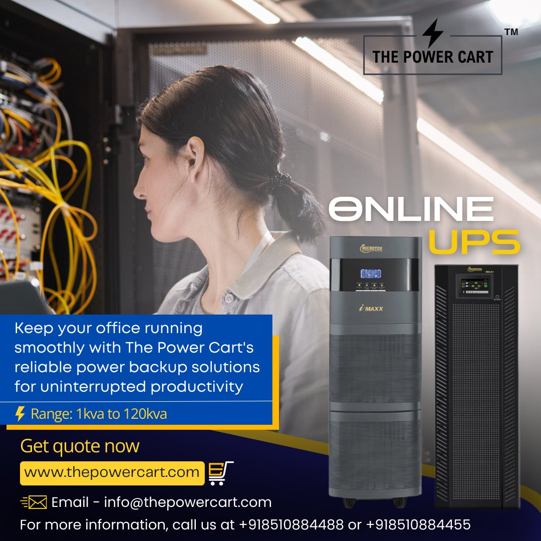thepowercart's tweet image. Ensure seamless office operations with The Power Cart&apos;s reliable power backup solutions, available from 1kVA to 120kVA, for uninterrupted productivity.

Follow - @thepowercart
Visit: thepowercart.com

#onlineups #thepowercart #uninterruptedperformance #powerbackup