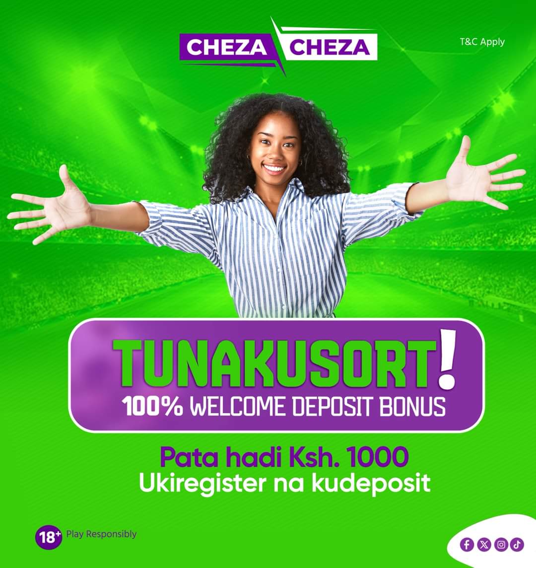 🗣✨𝗢𝗙𝗔 𝗬𝗔 𝗞𝗜𝗣𝗘𝗞𝗘𝗘! 🚀

Register and deposit any amount from 10/- and we will match it in Bonus funds!
𝐂𝐋𝐀𝐈𝐌 𝐘𝐎𝐔𝐑 𝐂𝐇𝐄𝐙𝐀 𝐂𝐇𝐄𝐙𝐀 𝐁𝐎𝐍𝐔𝐒!
chezacheza.com
𝟏𝟖+