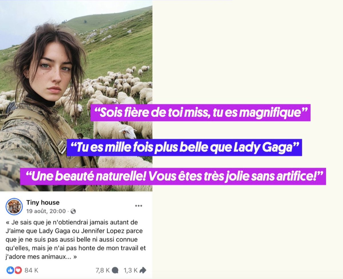 vincentglad's tweet photo. [Quotidien Matin] Ces boomers pris au piège de l'IA sur Facebook

Depuis quelques mois, un nouveau type de contenus envahit les feeds : des images générées par l'IA, qui tentent de tromper le public de Facebook avec des fausses citations émouvantes. https://t.co/igrNvIVj10
