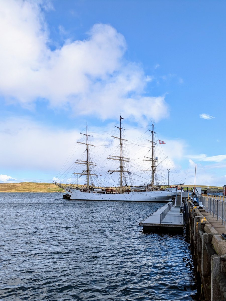 Island_Trails's tweet photo. Good to see a beautiful tall ship in #Lerwick Harbour today, the "Sorlandet" from Norway.   #Shetland https://t.co/2ysGfqQFif