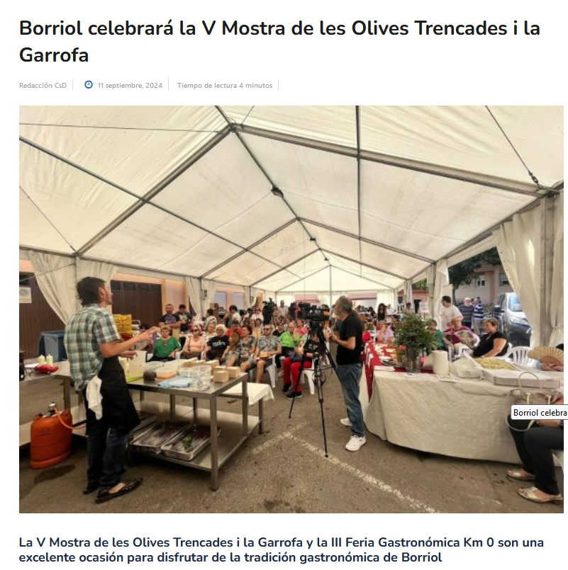 hectorborriol's tweet photo. Esteu convidats els dies 21 i 22 de setembre a vindre al meu poble a la V Mostra de les Olives Trencades i de la Garrofaaaaaaaaaaaaaaaaa‼️
Veniu que segur que no teniu res millor que fer 😬
#Borriol
#OrgullDePoble
#OlivesTrencades
#Garrofa https://t.co/iYQQNUSxaA