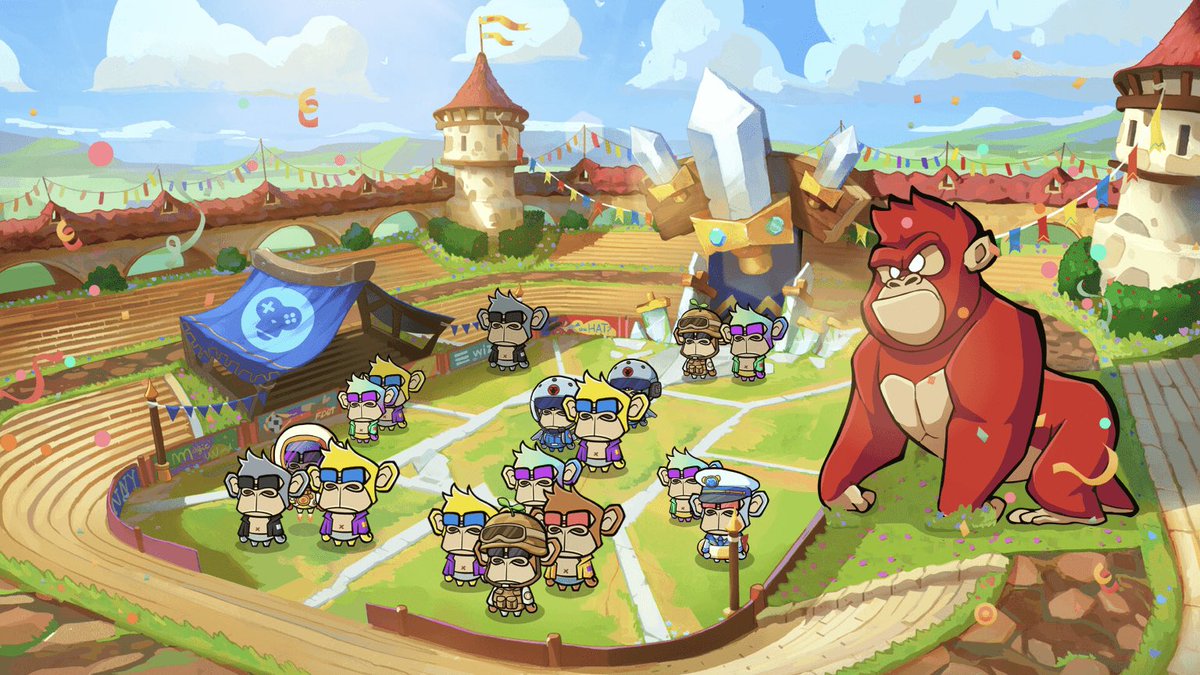 ⚡️Are you ready to fight?

Register on MonkeyBit Platform today and claim your pMonk rewards: app.monkeybit.io/?invite=jabp31

🚀Monkey Arcade is a blockchain-based PvP multiplayer game. Players need to choose a grid to avoid the pursuit of the evil ape.

🧵Here’s how it works:
1️⃣