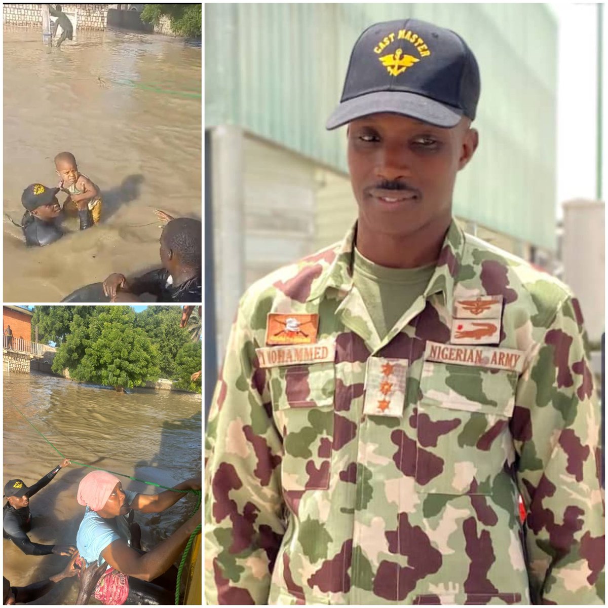 joeEGadzama's tweet photo. This is Captain Ibrahim Mohammed of the @HQNigerianArmy, only God can reward this man. He rescued over 100 trapped residents since the flooding incident in Maiduguri and remains resilient to the course; he is now advancing towards Muna &amp; other affected areas. What a true patriot. https://t.co/AnQKw5iWgC