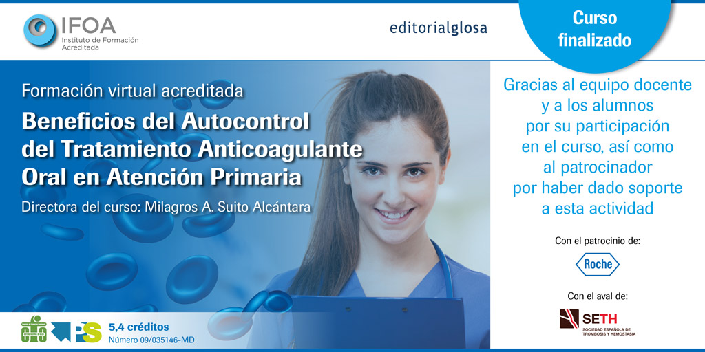 🎉¡Nos complace anunciar que el curso "Beneficios del Autocontrol del Tratamiento Anticoagulante Oral en Atención Primaria" ha concluido con éxito! 🎉 (autocontroldeltaoenap.com)
Queremos expresar nuestra gratitud a todos quienes han sido parte de esta experiencia formativa.