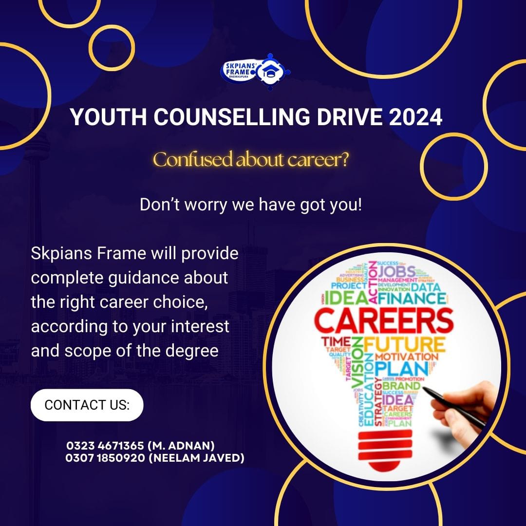 SkpiansFrame's tweet photo. 🌟Youth Counselling Drive–A Step Towards a Brighter Future!
Are you uncertain about which career path?SKPIANS FRAME,is here to guide you!
Our free counselling sessions are designed to help you discover the right career
📞Reach out for expert compassionate guidance.
#_Seminar-2024 https://t.co/EJ5vK80KUb