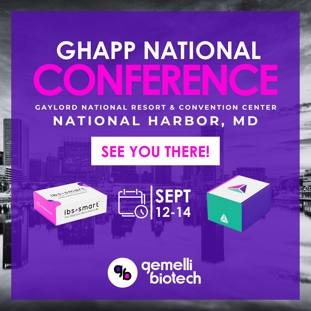 GemelliBiotech's tweet image. We are excited to attend the GHAPP Seventh Annual Conference this week in National Harbor, MD! Stop by our booth to learn about our innovative diagnostic tests, IBS-Smart and Trio-Smart. 

#GHAPP2024 #TrioSmart #IBSSmart #InnovationInGI #GutHealth #NationalHarborMD