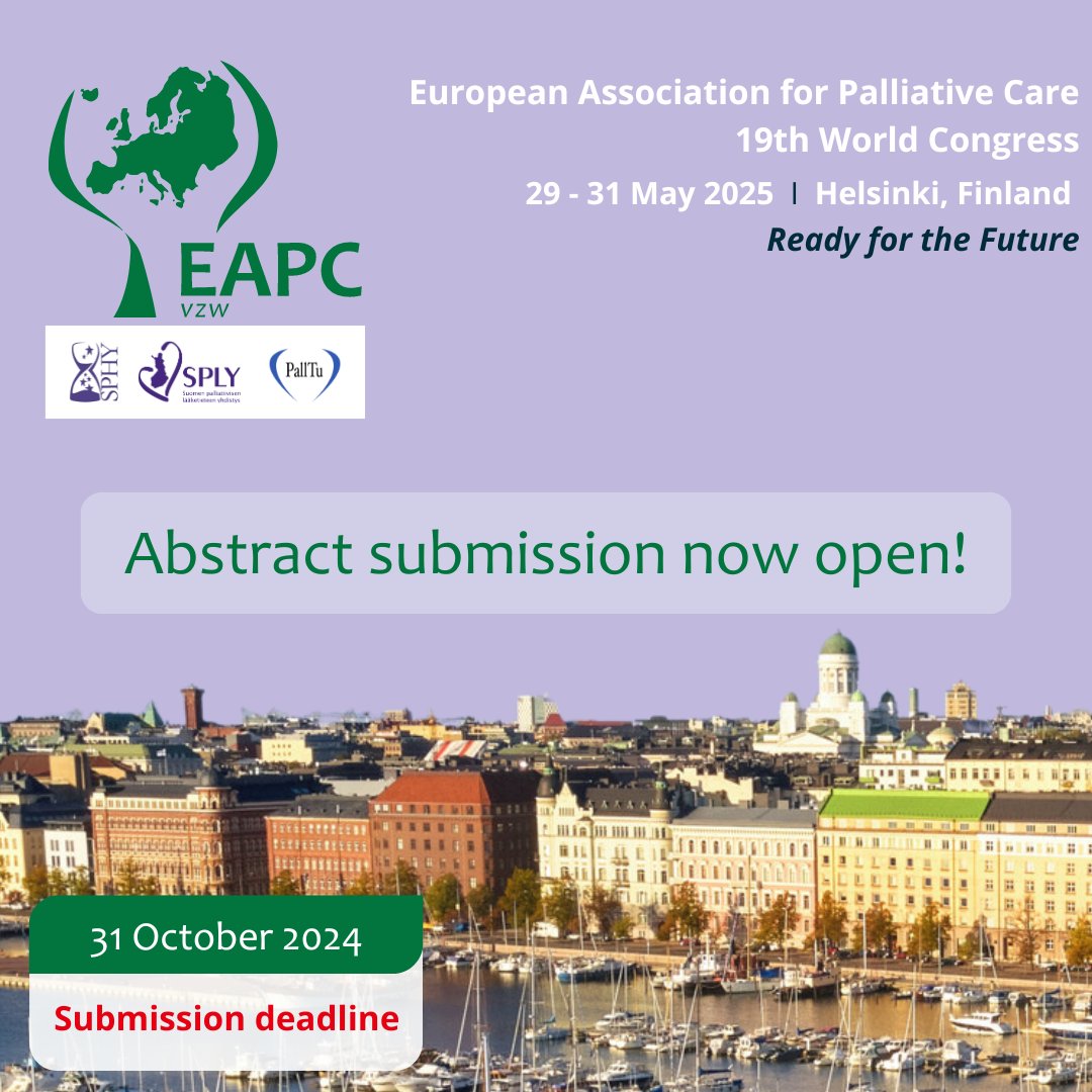 Your research could lead the way in advancing palliative care practices. Share your knowledge and insights at #EAPC2025. Submit your abstract today and drive change in palliative care.
bit.ly/EAPC2025as
