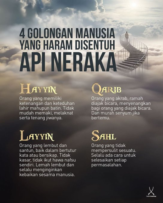 first_reallady's tweet photo. 4 Golongan manusia yang diharamkan masuk neraka.  

Yuk menjadi salah satunya.  

A Thread https://t.co/9ibc4Cn0mE