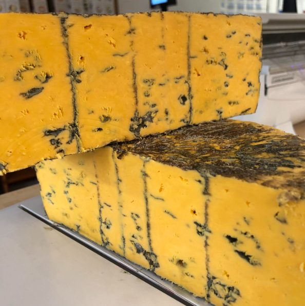 Cheese of the month: Blacksticks Blue, from Lancashire. This medium-strength blue cheese has a rich, creamy texture with a great tangy finish developed from 8 weeks’ maturation. Made by Butlers with milk from their own pedigree cows. Pasteurised/vegetarian. #rugbytown #shoplocal