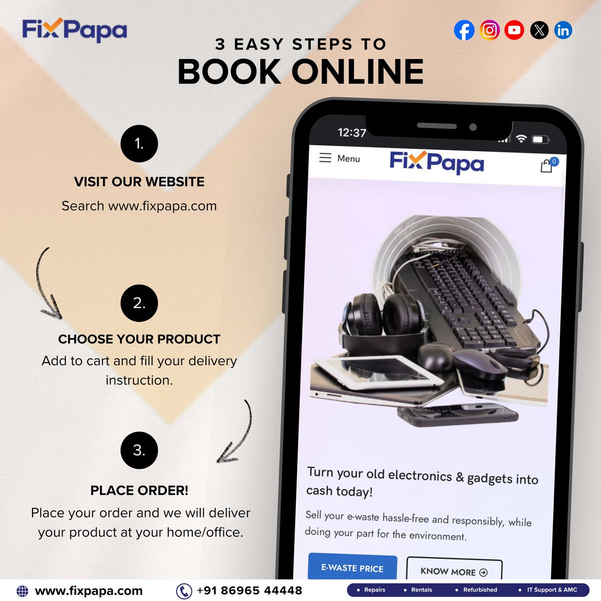 FixPapaOfficial's tweet photo. Fixpapa Se apne Order Kaise kare?
Jiska jawab hai bahut hi Jyada aasan - aise kareπ«£π
#laptop #desktop #gadgets
#newoffer #latestdeals #newdeals
#howtoorder #visitourwebsite https://t.co/szuiR1tMAu
