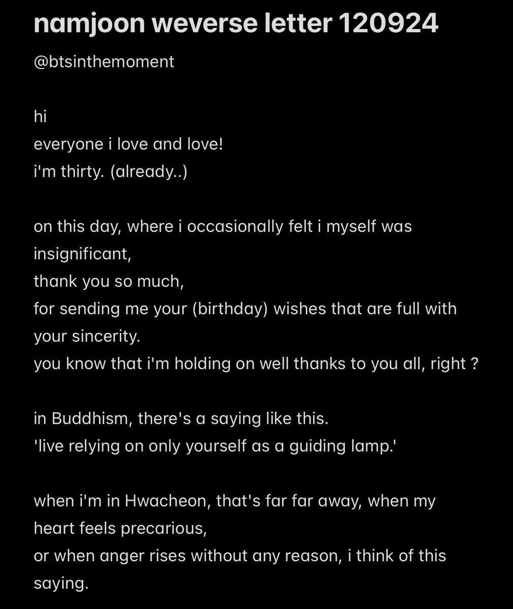 btsinthemoment's tweet photo. namjoon weverse letter 120924 https://t.co/BxaQkwhqv1