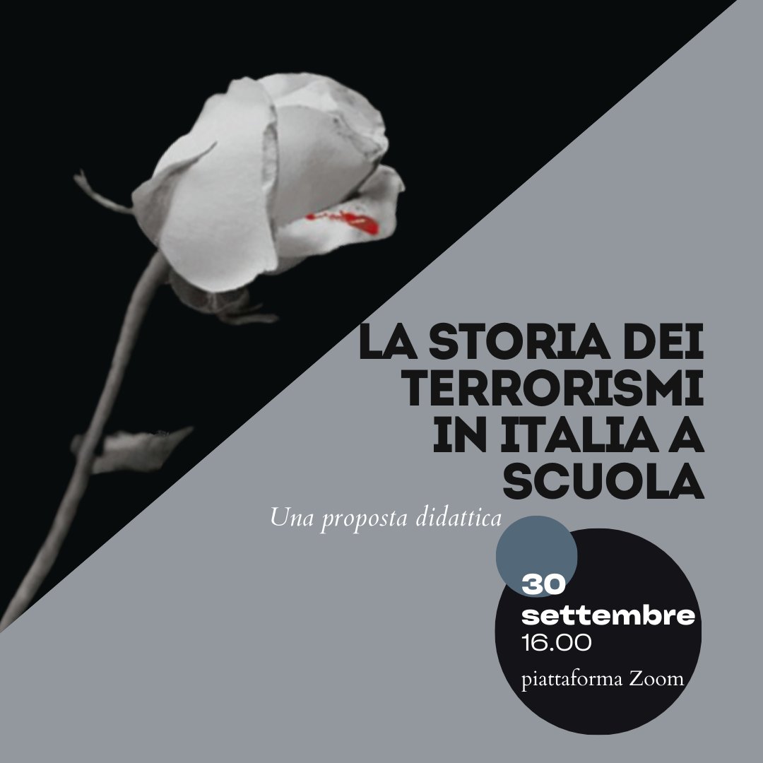 Istoreto's tweet photo. Come insegnare la storia dei terrorismi a scuola?

Ne parliamo lunedì prossimo in un webinar per docenti a cura di SISIDAST, in collaborazione con Isral, Osservatorio civico europeo, il Coordinamento regionale piemontese dell’ANPI e Istoreto

Iscriviti qui
https://t.co/jkfjt6GHcQ https://t.co/YOmkjYljNP