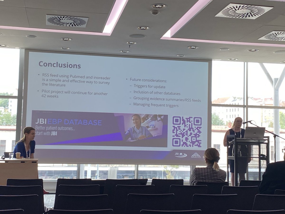 Excellent update from ⁦<a href="/DrAshley_PhD/">Ashley Whitehorn (Fulton)</a>⁩ about ⁦<a href="/JBIEBHC/">JBI</a>⁩ ‘Living Evidence’ framework for evidence summaries #GES2024