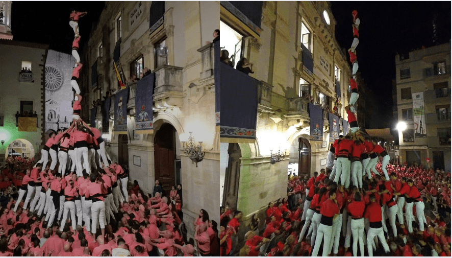 Diada Nacional amb pilars de 8 a Valls i el 3de9f a Barcelona, Tarragona i Montserrat dlvr.it/TD808t via <a href="/ElMonCasteller/">elMonCasteller.cat</a>