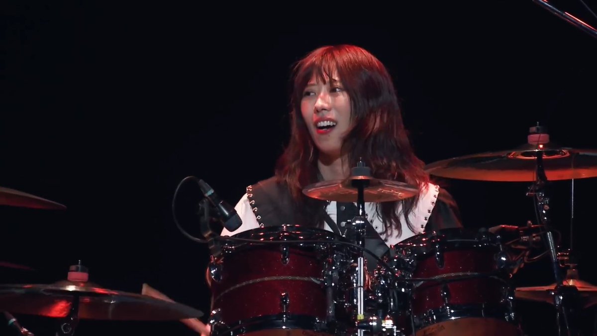 Charles37555666's tweet photo. Hello!  And welcome to Thunder Thursday!!   #bandmaid @achi_bandmaid  #Gorilla #Bananas #Ramen #RunwayModel #BlackHole #DiceHate #YokohamaArena #RealExistence #FreedomDrumSolo 🥰🥰🦍🍌🍜🍣🧡🧡💞💞🥁🪘  We love you Ah-chan!!! https://t.co/5WtUSOTUPF