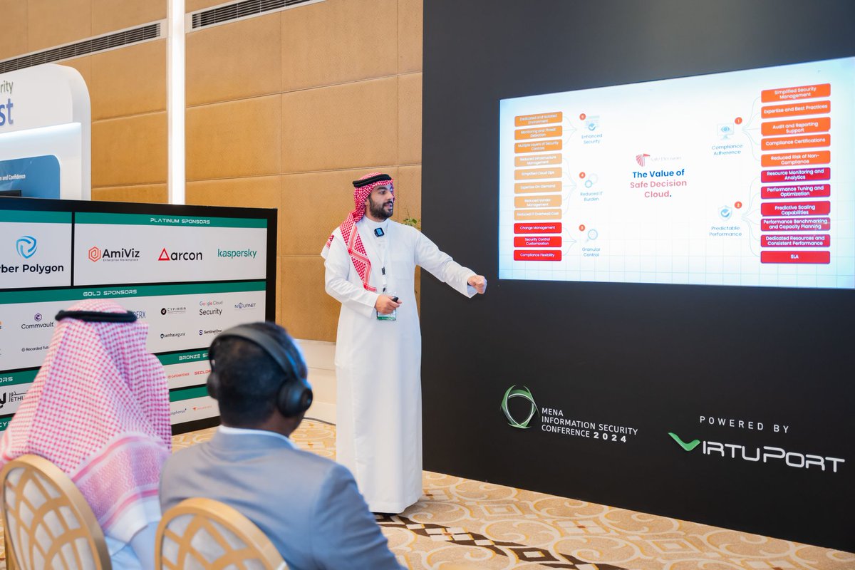 safedecisionKSA's tweet image. جانب من ورشة العمل التي قدمها م. محمد عويضة بعنوان &quot;Safe &quot;Decision Private Cloud، خلال معرض #MENAISC2024.

تم استعراض حلول الشركة في مجال الحوسبة السحابية الخاصة، ومناقشة التحديات التي تواجه القطاعات المختلفة في التحول الى الحوسبة السحابية.
#MENAISC2024  #KSA #Visin2030